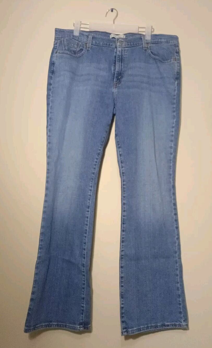 Levi's 515 Bootcut Jeans Size 16 Short Mid Rise Blue Stretch Denim Y2K